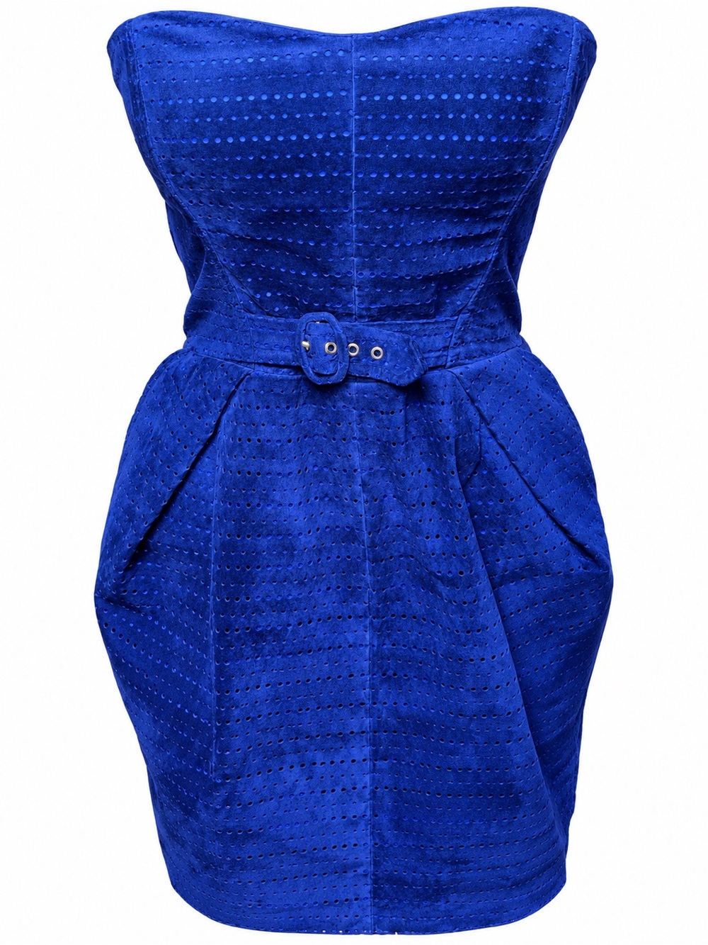 Mark + James Badgley Mischka Blue Strapless Suede Mini Dress 4 Y2K Party Glam